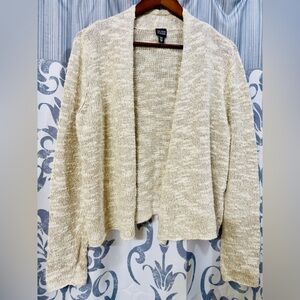 Eileen Fisher $315 Womens Open-Front Italian Yarn Silk Cotton Blend Cardigan M